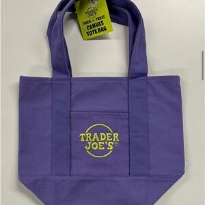 Trader Joe's Purple Canvas Tote Bag